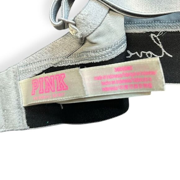 PINK VICTORIA’S SECRET White Gray Leopard Lace Wear Everywhere T-Shirt Lightly L - Picture 3 of 5